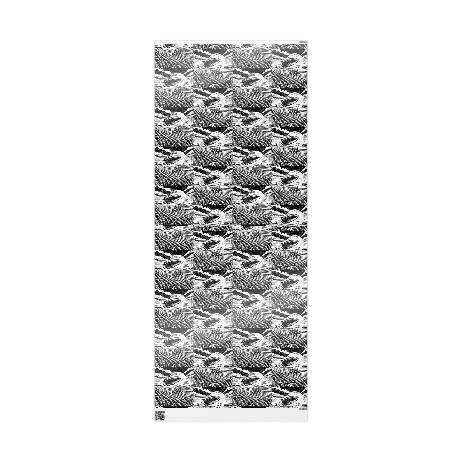 farmers and space blimp - Wrapping Papers - Graleske