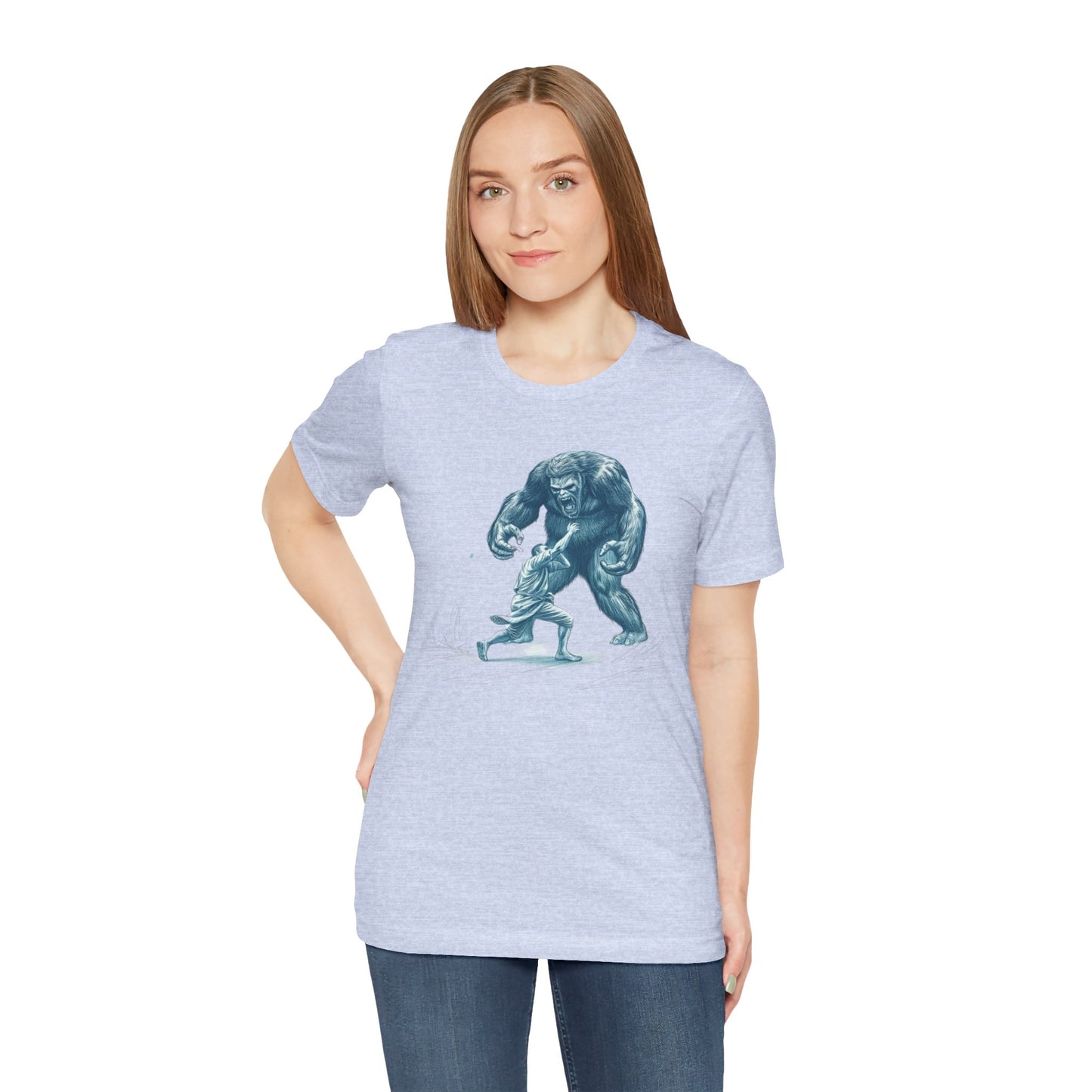 Man Fighting Bigfoot T-Shirt