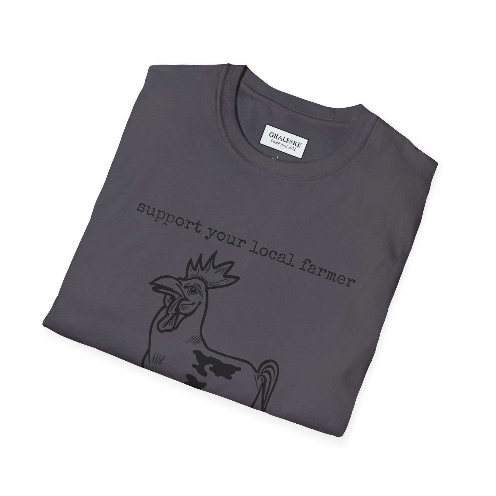 support your local farmer - chicken cow - T-Shirt - Graleske