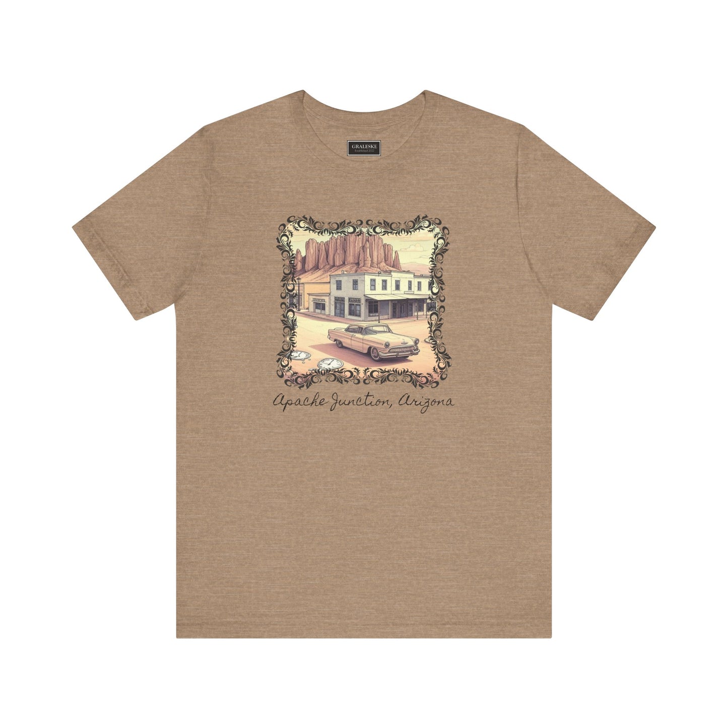 Small Towns Collection Unisex Tee - Apache Junction, Arizona Design - Graleske