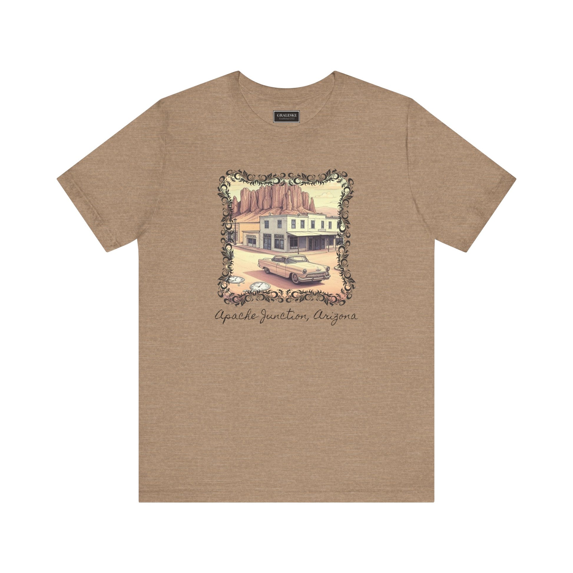 Small Towns Collection Unisex Tee - Apache Junction, Arizona Design - Graleske