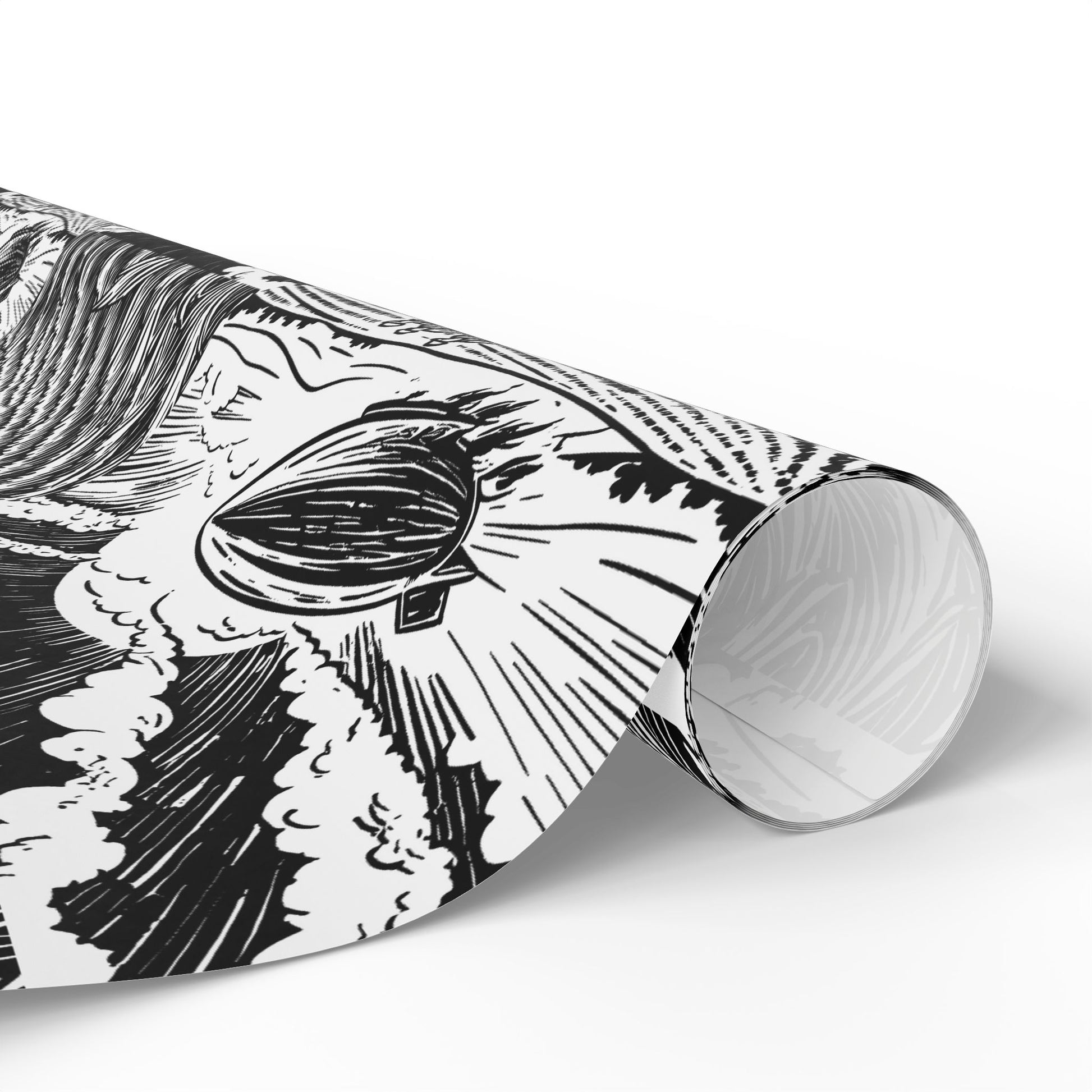 farmers and space blimp - Wrapping Papers - Graleske