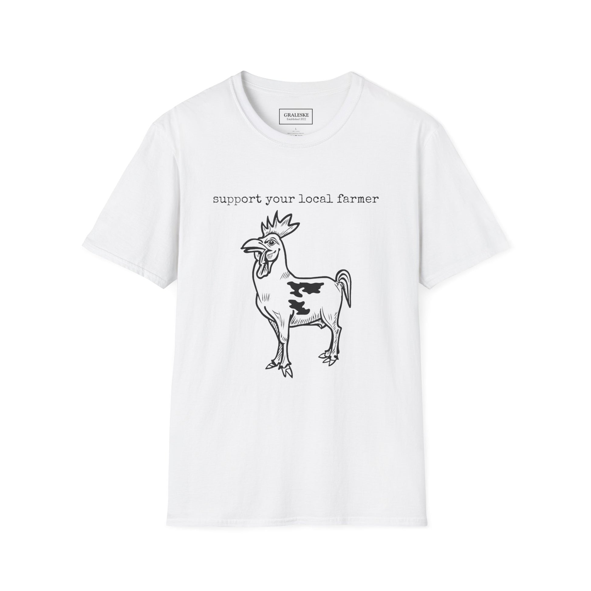 support your local farmer - chicken cow - T-Shirt - Graleske