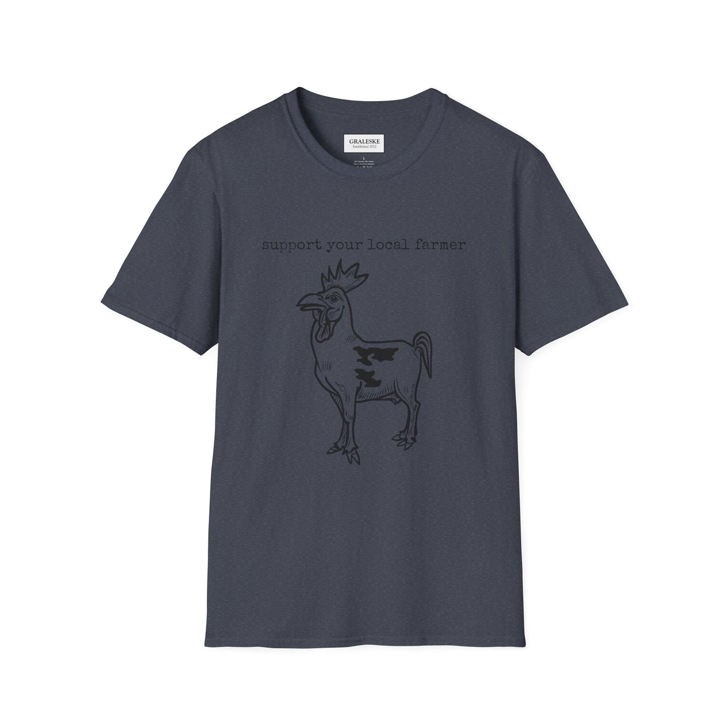 support your local farmer - chicken cow - T-Shirt - Graleske