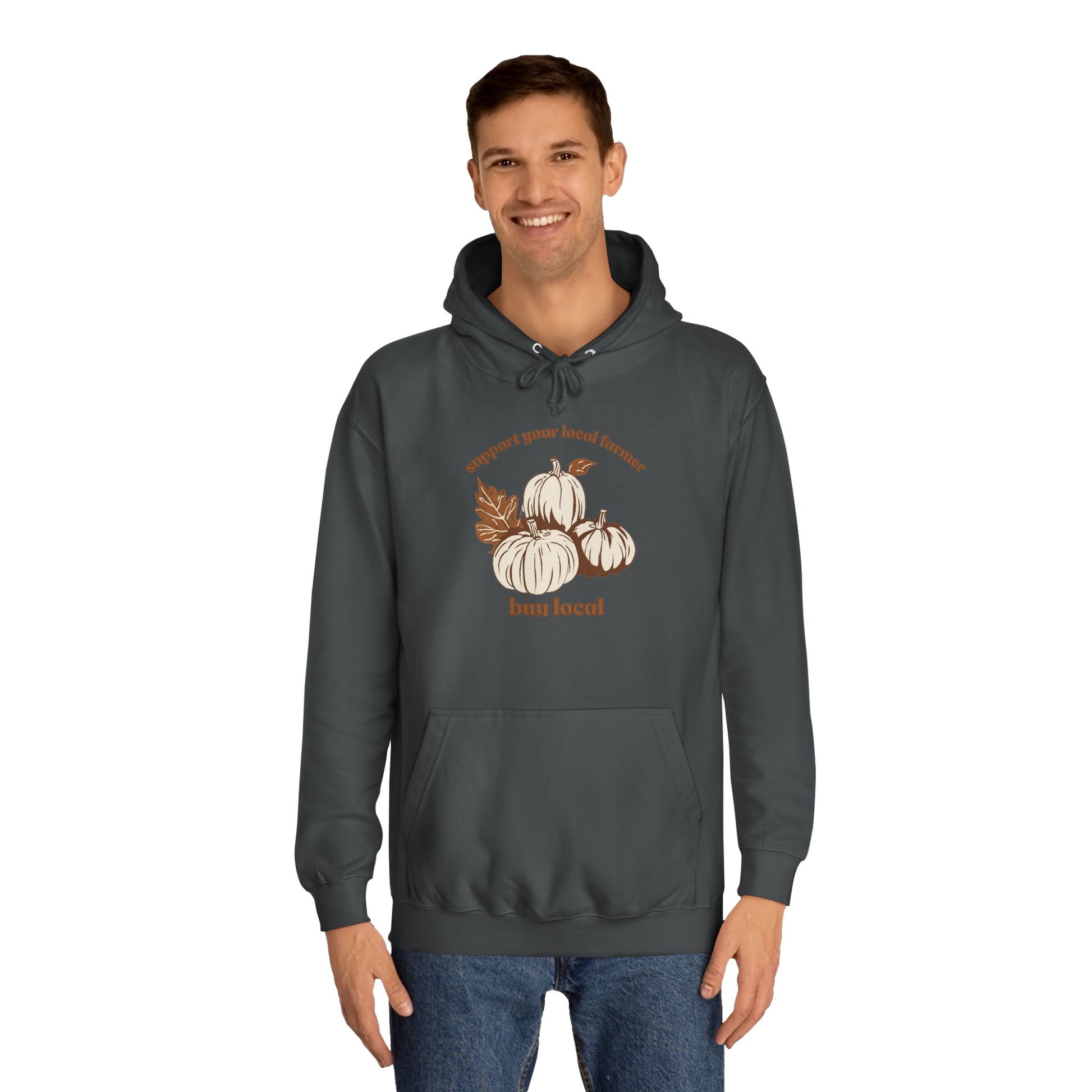 buy local pumpkins - Unisex College Hoodie - Graleske