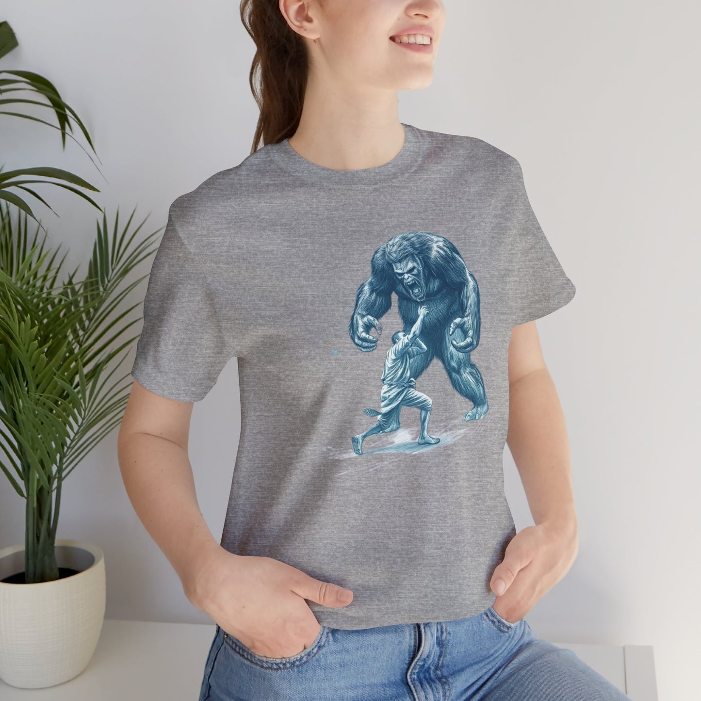 Man Fighting Bigfoot T-Shirt