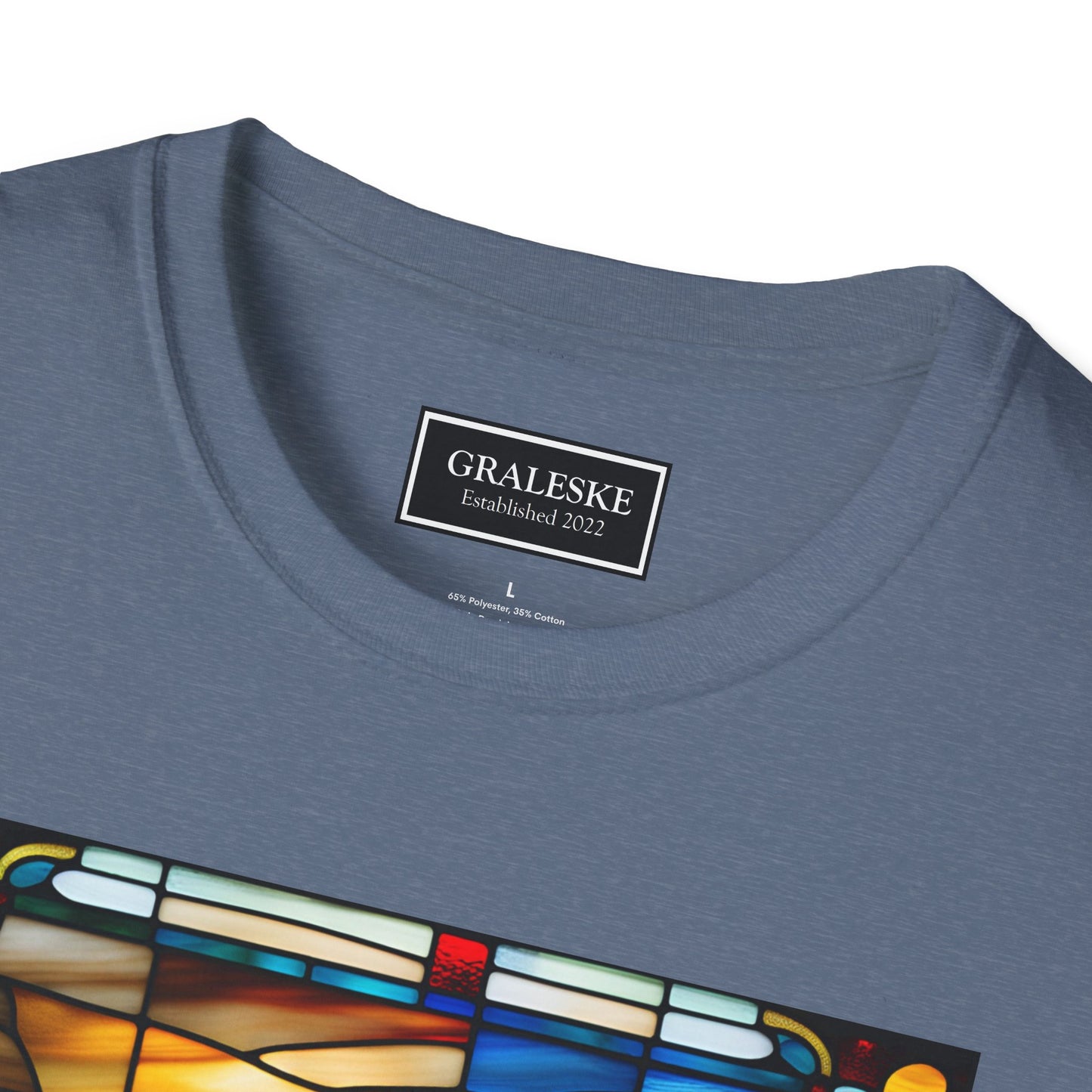 chickens playing cards stained glass - Unisex T-Shirt - Graleske