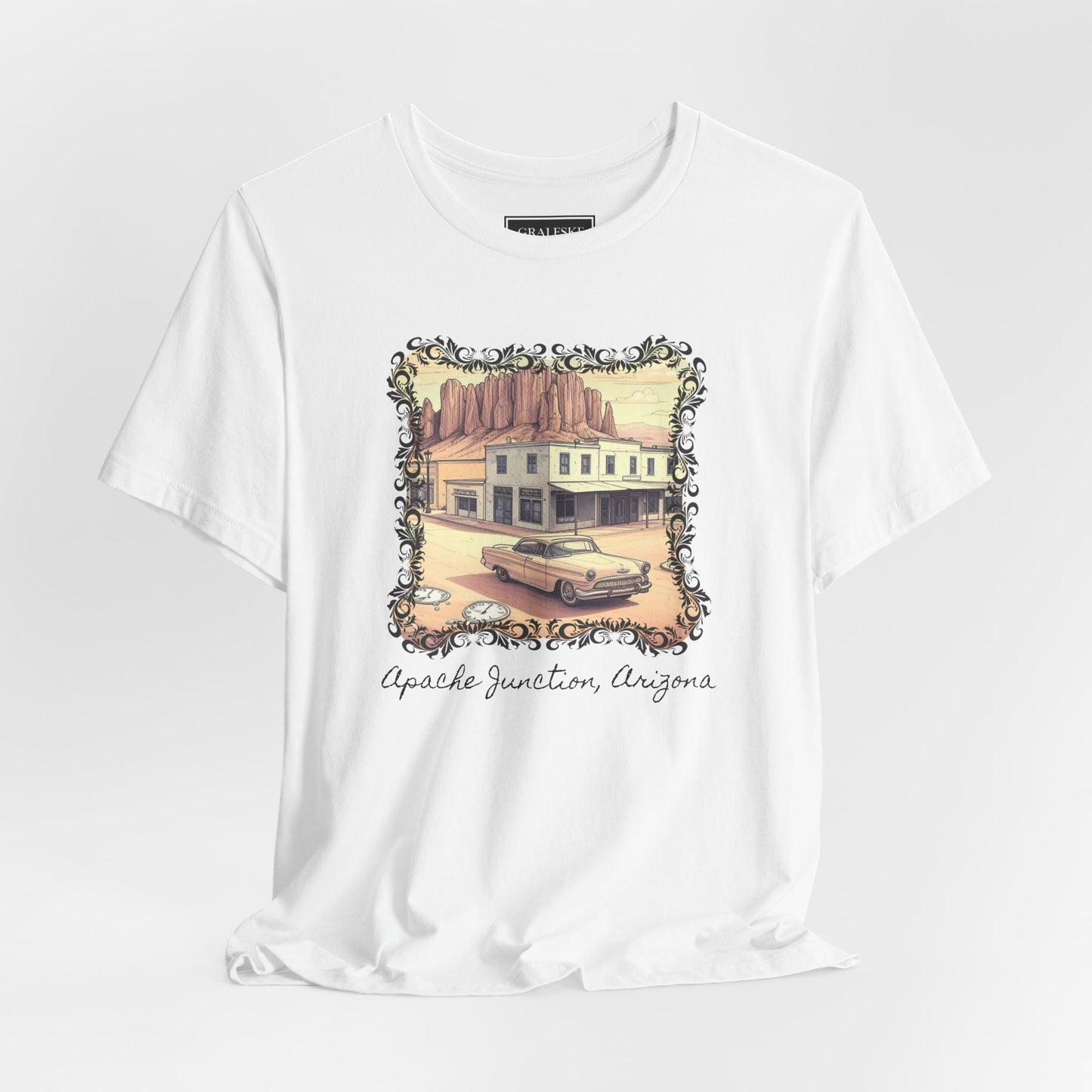 Small Towns Collection Unisex Tee - Apache Junction, Arizona Design - Graleske