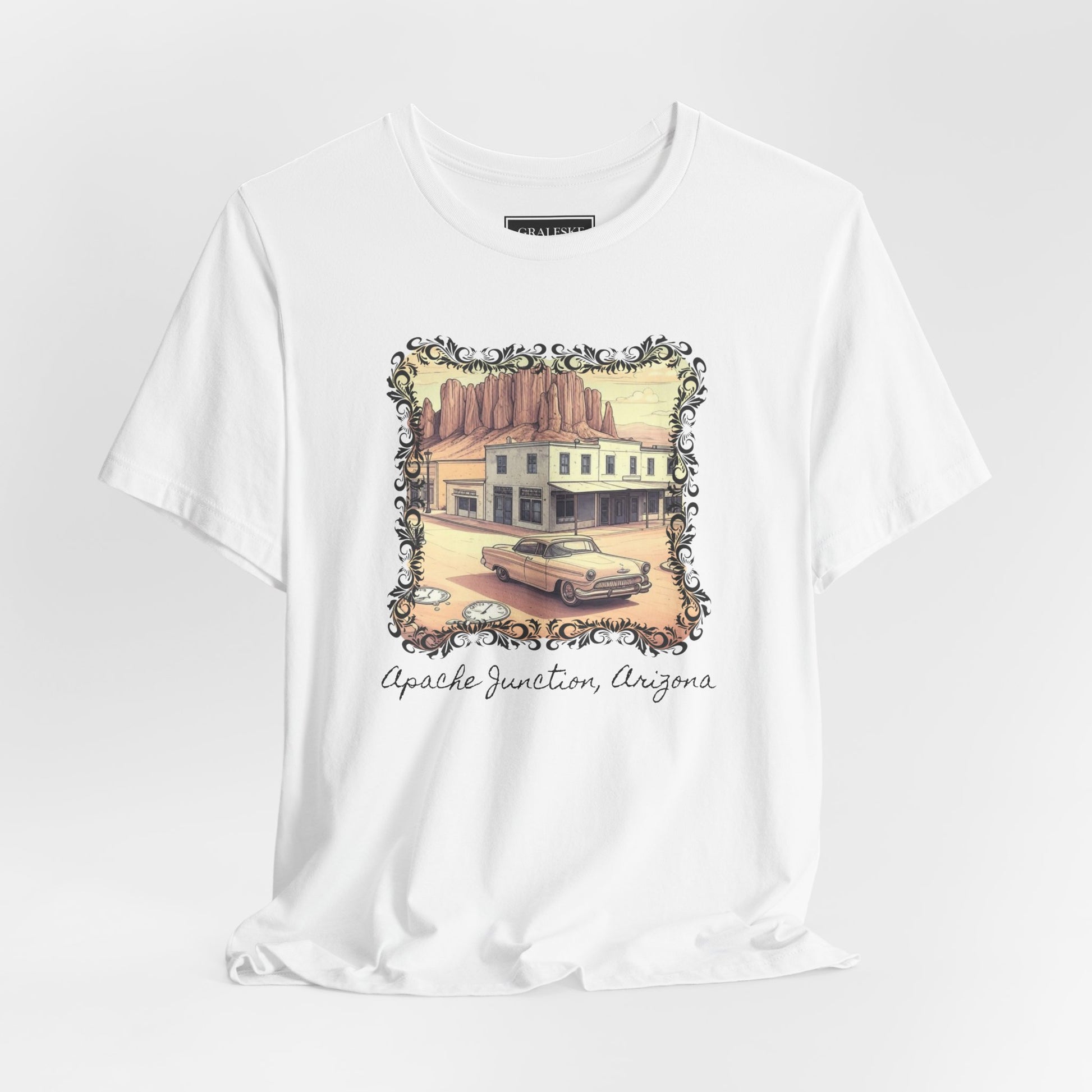 Small Towns Collection Unisex Tee - Apache Junction, Arizona Design - Graleske