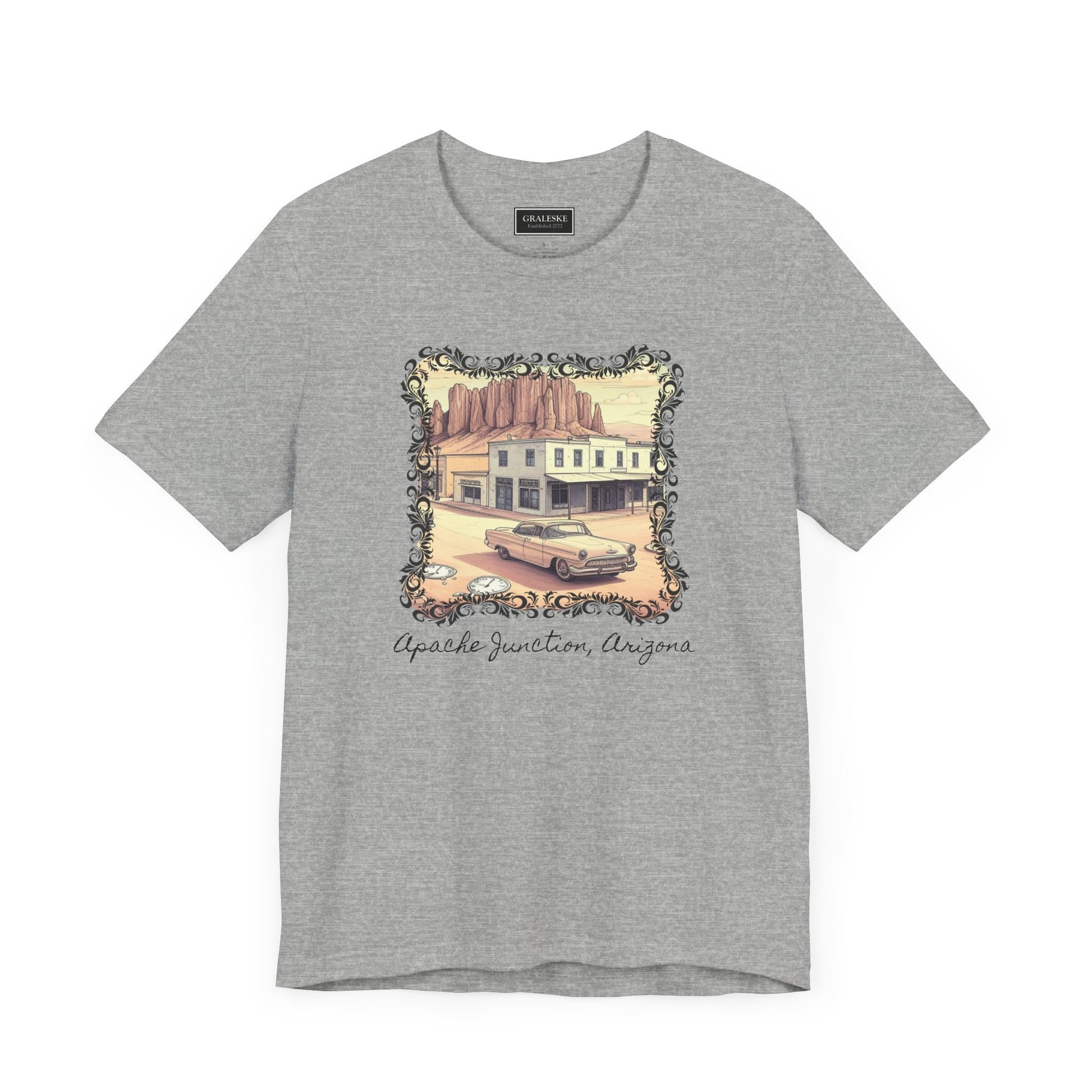 Small Towns Collection Unisex Tee - Apache Junction, Arizona Design - Graleske