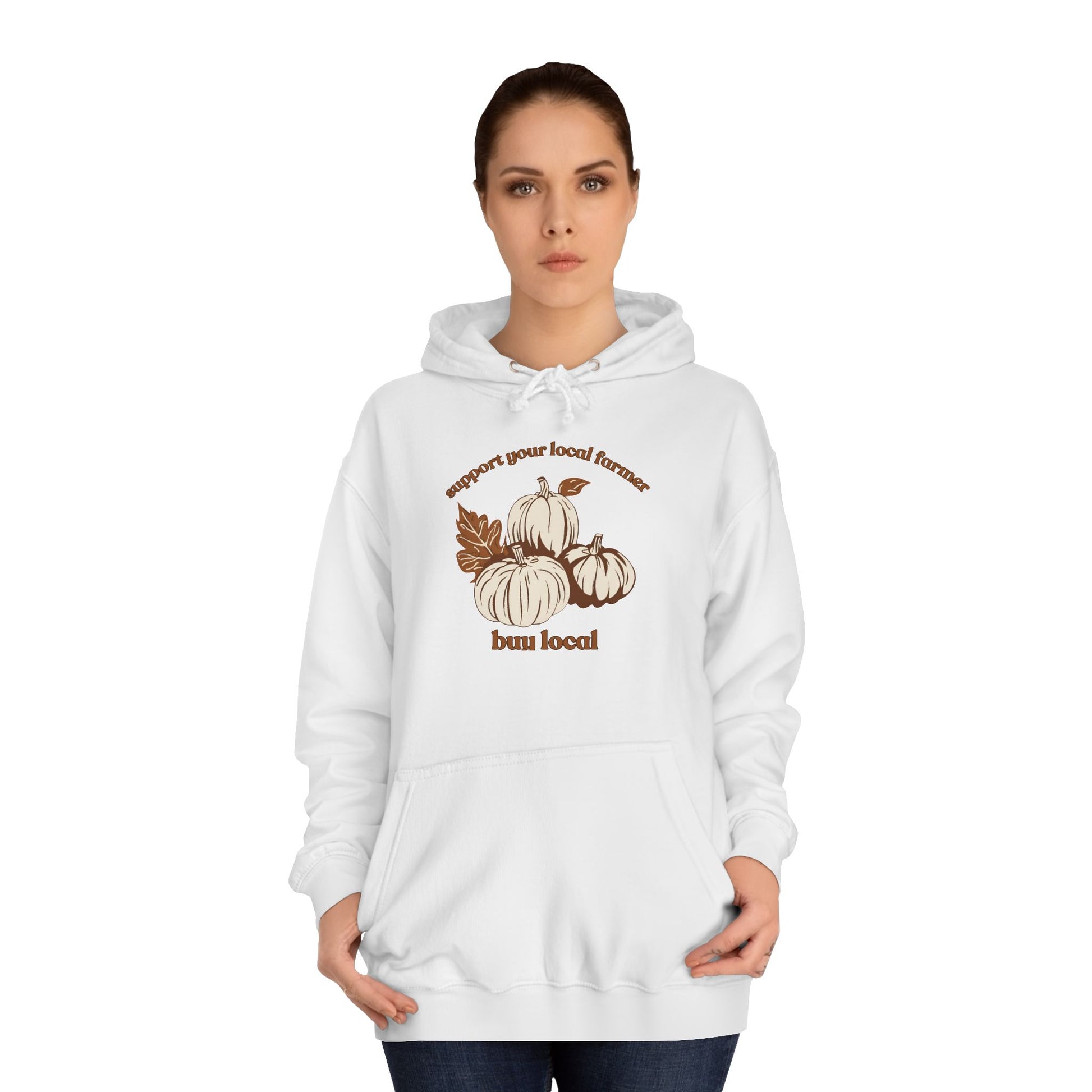 buy local pumpkins - Unisex College Hoodie - Graleske