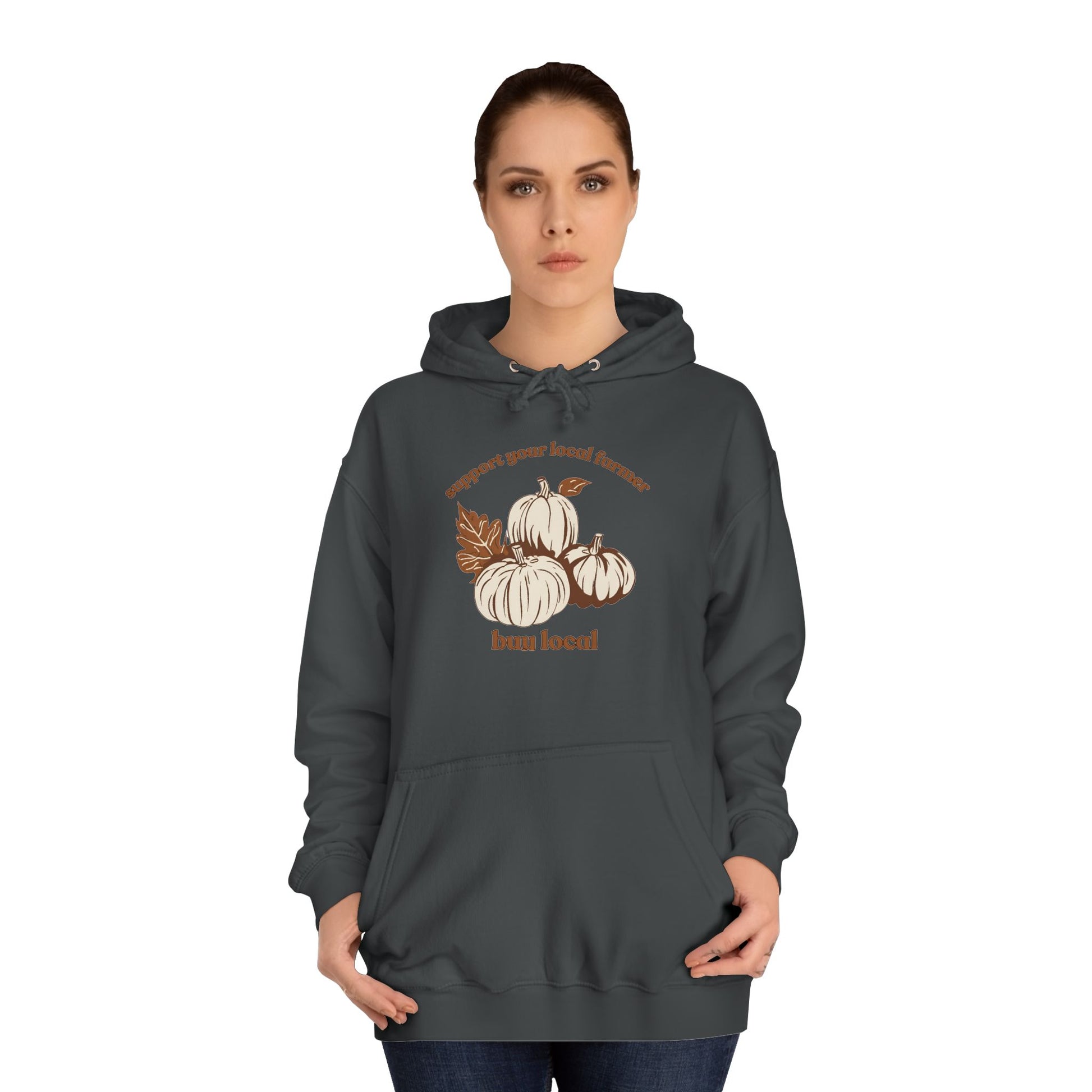 buy local pumpkins - Unisex College Hoodie - Graleske