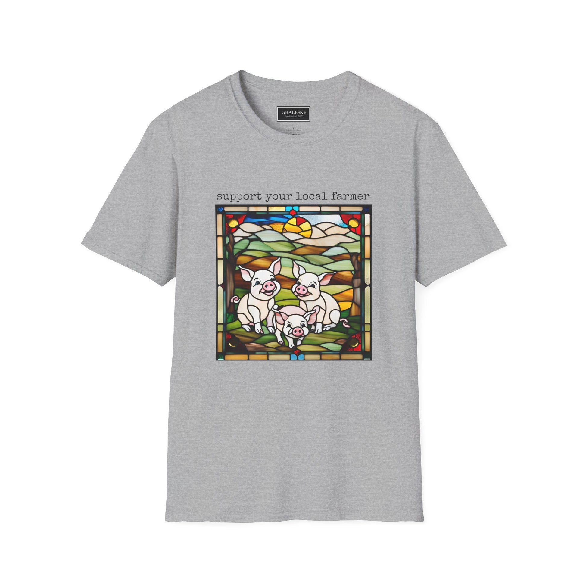 Stained Glass Piggy T-Shirt - Graleske