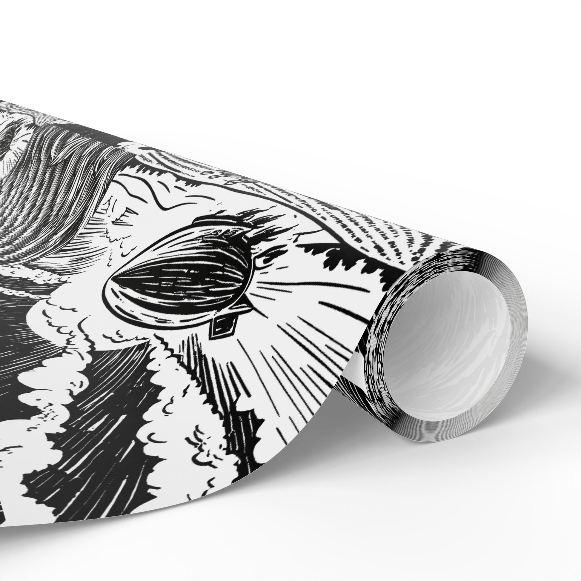 farmers and space blimp - Wrapping Papers - Graleske