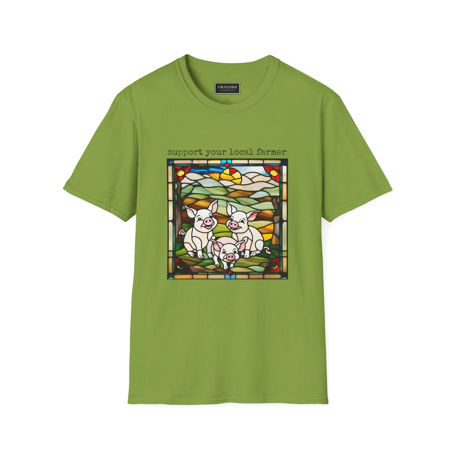 Stained Glass Piggy T-Shirt - Graleske