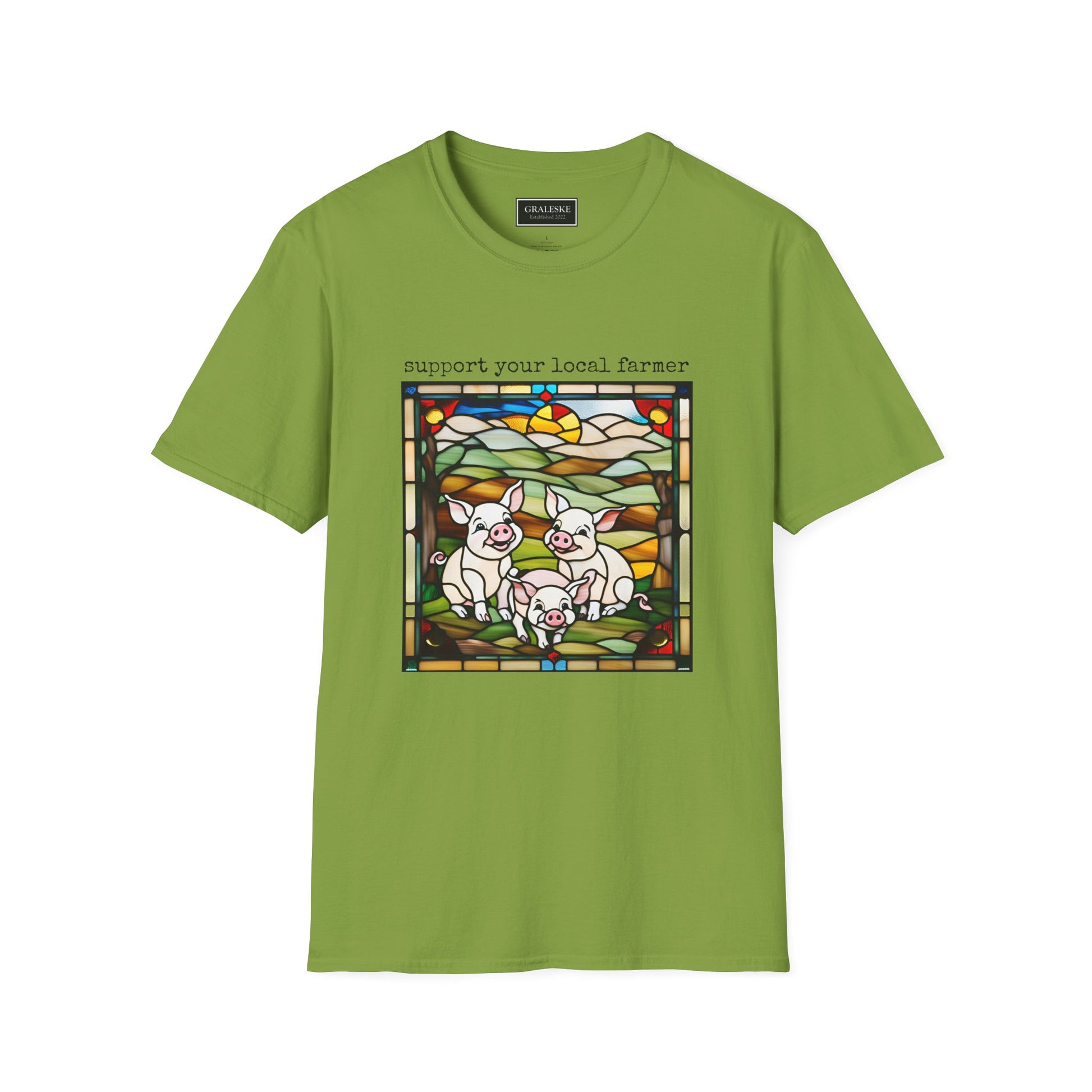 Stained Glass Piggy T-Shirt - Graleske