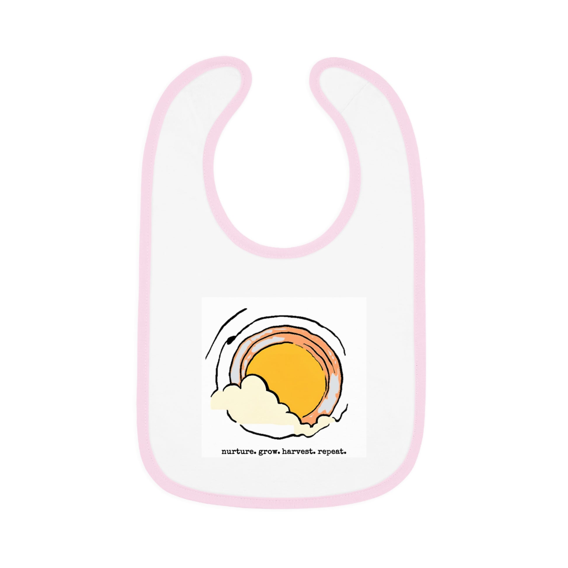 Sun/Egg art - Baby Contrast Trim Jersey Bib - Graleske